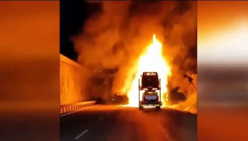 Otomobil Yüklü Tırda Yangın: 8 Araç Alev Alev Yandı
