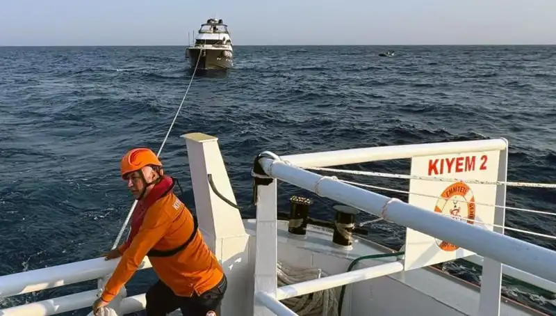 Marmaris Açıklarındaki Sürüklenen Tekne Aşırı Zorlu Koşullarda Kurtarıldı