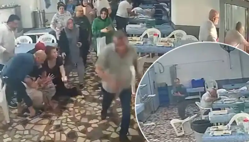 Yemekhanede Deprem Anı: Sıcak İkramlar Yerini Panik Anlarına Bıraktı